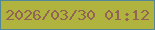 文字の大きさ：5、枠の色：518798、背景の色：b0b33e、文字の色：926455 無料ブログパーツのブログ時計