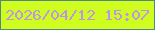 文字の大きさ：2、枠の色：518884、背景の色：cffd1f、文字の色：bd94e6 無料ブログパーツのブログ時計