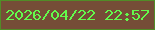 文字の大きさ：2、枠の色：518c27、背景の色：754d37、文字の色：63fb4c 無料ブログパーツのブログ時計