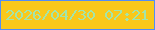 文字の大きさ：3、枠の色：518df7、背景の色：f9c81b、文字の色：a3e5aa 無料ブログパーツのブログ時計