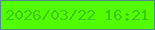 文字の大きさ：3、枠の色：518e86、背景の色：52fd02、文字の色：3cc912 無料ブログパーツのブログ時計