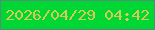 文字の大きさ：1、枠の色：519076、背景の色：00d734、文字の色：d5ca53 無料ブログパーツのブログ時計
