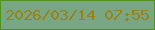 文字の大きさ：4、枠の色：51911e、背景の色：79a783、文字の色：978119 無料ブログパーツのブログ時計