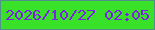 文字の大きさ：2、枠の色：51918b、背景の色：39e129、文字の色：7d21e5 無料ブログパーツのブログ時計