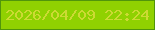 文字の大きさ：4、枠の色：51950b、背景の色：90d101、文字の色：ccda34 無料ブログパーツのブログ時計