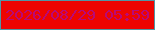 文字の大きさ：1、枠の色：5196a5、背景の色：ee0401、文字の色：b80978 無料ブログパーツのブログ時計