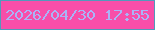 文字の大きさ：1、枠の色：5199bb、背景の色：f84ea9、文字の色：aab4f7 無料ブログパーツのブログ時計