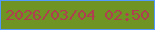 文字の大きさ：2、枠の色：5199fc、背景の色：709424、文字の色：af3f50 無料ブログパーツのブログ時計