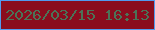 文字の大きさ：3、枠の色：519bef、背景の色：8a0d1e、文字の色：4b7357 無料ブログパーツのブログ時計