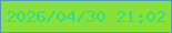 文字の大きさ：3、枠の色：519ca8、背景の色：87e139、文字の色：36db84 無料ブログパーツのブログ時計