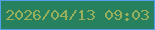 文字の大きさ：3、枠の色：519eef、背景の色：27805e、文字の色：98b05d 無料ブログパーツのブログ時計