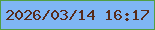 文字の大きさ：1、枠の色：519f44、背景の色：7fb6f5、文字の色：582b1b 無料ブログパーツのブログ時計