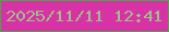 文字の大きさ：4、枠の色：51a14e、背景の色：d733a7、文字の色：a0be85 無料ブログパーツのブログ時計