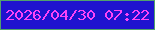 文字の大きさ：1、枠の色：51a16c、背景の色：1f12cf、文字の色：fd43f7 無料ブログパーツのブログ時計