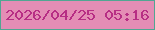 文字の大きさ：2、枠の色：51a692、背景の色：e48db5、文字の色：b72e84 無料ブログパーツのブログ時計