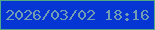 文字の大きさ：5、枠の色：51a887、背景の色：0536d4、文字の色：719cb4 無料ブログパーツのブログ時計