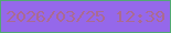 文字の大きさ：2、枠の色：51a974、背景の色：9568ea、文字の色：aa6b91 無料ブログパーツのブログ時計