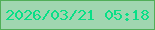 文字の大きさ：2、枠の色：51ae58、背景の色：a0d6b0、文字の色：09df87 無料ブログパーツのブログ時計