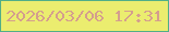 文字の大きさ：3、枠の色：51ae88、背景の色：ebed6f、文字の色：d49e8e 無料ブログパーツのブログ時計