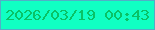 文字の大きさ：3、枠の色：51aec7、背景の色：10ffc3、文字の色：09c265 無料ブログパーツのブログ時計