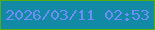 文字の大きさ：5、枠の色：51b00b、背景の色：1289a5、文字の色：6c8ef6 無料ブログパーツのブログ時計
