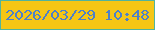 文字の大きさ：4、枠の色：51b39d、背景の色：f5c615、文字の色：4d80c9 無料ブログパーツのブログ時計