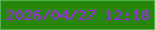 文字の大きさ：4、枠の色：51b44e、背景の色：27850a、文字の色：a91ffe 無料ブログパーツのブログ時計