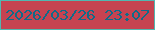 文字の大きさ：5、枠の色：51b7b1、背景の色：c64351、文字の色：0f6b89 無料ブログパーツのブログ時計