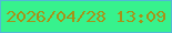 文字の大きさ：3、枠の色：51b9d6、背景の色：37f28d、文字の色：a69218 無料ブログパーツのブログ時計