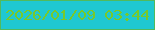 文字の大きさ：3、枠の色：51ba5c、背景の色：1fc8d1、文字の色：77c92b 無料ブログパーツのブログ時計
