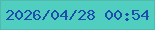 文字の大きさ：3、枠の色：51baac、背景の色：50cfc1、文字の色：1f4dad 無料ブログパーツのブログ時計