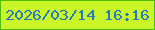文字の大きさ：2、枠の色：51bc00、背景の色：caf527、文字の色：247bc2 無料ブログパーツのブログ時計