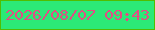 文字の大きさ：3、枠の色：51bd01、背景の色：2ce977、文字の色：e24d84 無料ブログパーツのブログ時計