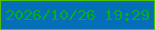 文字の大きさ：1、枠の色：51be01、背景の色：046eb6、文字の色：04af24 無料ブログパーツのブログ時計