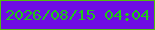 文字の大きさ：3、枠の色：51be0d、背景の色：6f0de3、文字の色：1fc915 無料ブログパーツのブログ時計