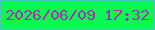 文字の大きさ：5、枠の色：51c2cb、背景の色：06fa53、文字の色：a232b7 無料ブログパーツのブログ時計