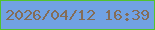 文字の大きさ：5、枠の色：51c32e、背景の色：71a2e3、文字の色：846c56 無料ブログパーツのブログ時計