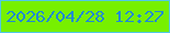 文字の大きさ：4、枠の色：51c8e5、背景の色：77f000、文字の色：208ad3 無料ブログパーツのブログ時計
