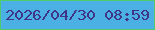 文字の大きさ：3、枠の色：51ca6e、背景の色：4bb1e5、文字の色：403487 無料ブログパーツのブログ時計