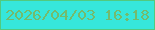 文字の大きさ：3、枠の色：51ca7f、背景の色：36e7db、文字の色：73bb6d 無料ブログパーツのブログ時計