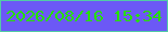 文字の大きさ：5、枠の色：51cba6、背景の色：6c58f6、文字の色：26e000 無料ブログパーツのブログ時計
