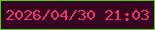 文字の大きさ：3、枠の色：51cc18、背景の色：360522、文字の色：f1366f 無料ブログパーツのブログ時計