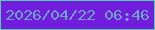 文字の大きさ：2、枠の色：51cda9、背景の色：721cde、文字の色：6ba4c6 無料ブログパーツのブログ時計