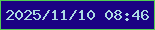 文字の大きさ：4、枠の色：51ce53、背景の色：1b0183、文字の色：acdae2 無料ブログパーツのブログ時計