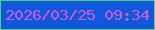文字の大きさ：3、枠の色：51ce7e、背景の色：1057db、文字の色：c85ddf 無料ブログパーツのブログ時計
