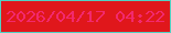 文字の大きさ：4、枠の色：51d1c2、背景の色：e0171b、文字の色：f2296d 無料ブログパーツのブログ時計