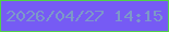 文字の大きさ：2、枠の色：51d247、背景の色：765bf4、文字の色：7d99c9 無料ブログパーツのブログ時計