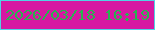 文字の大きさ：2、枠の色：51d2e4、背景の色：d717a2、文字の色：29b250 無料ブログパーツのブログ時計