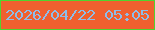 文字の大きさ：4、枠の色：51d32f、背景の色：f0602f、文字の色：8ebdea 無料ブログパーツのブログ時計
