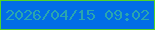文字の大きさ：2、枠の色：51d529、背景の色：016de6、文字の色：2aa6af 無料ブログパーツのブログ時計